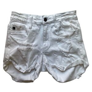 Kancan White Distressed Denim Shorts - Women’s 26